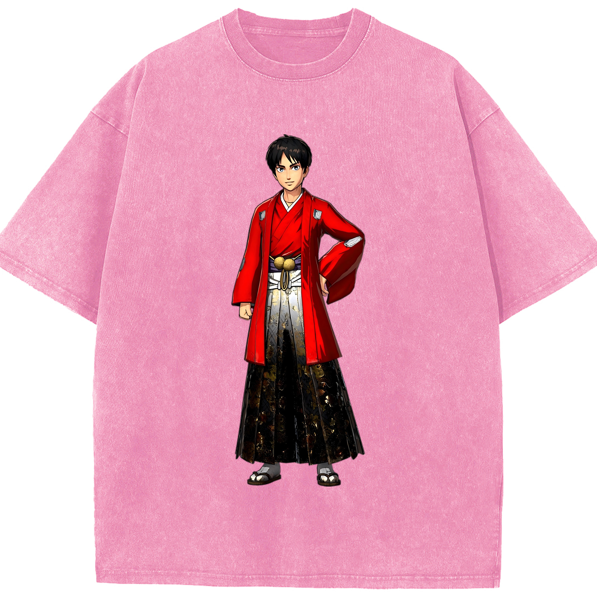 （画像用） 進撃の巨人 エレン･イェーガー Attack on Titan Eren Jäger 綿100% ヴィンテージ風 半袖Tシャツ（フロントプリント）